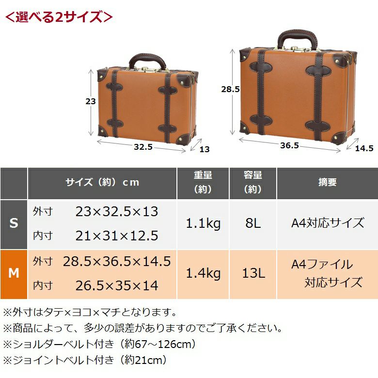 トランクケース ショルダーバッグ 日本企業企画 A4サイズ対応 旅行 収納ケース (71-55051) [Mサイズ]